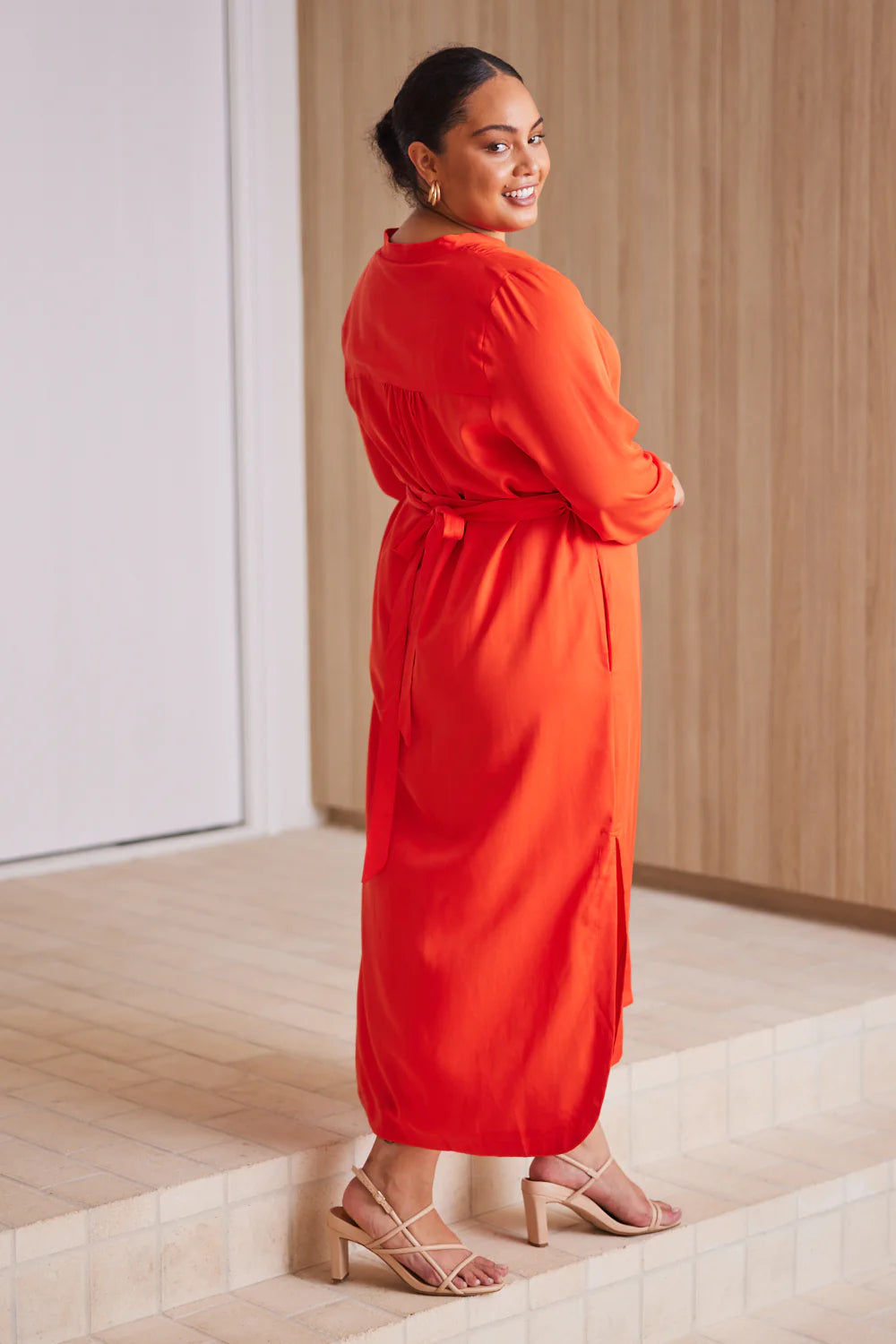 Lottie Long Sleeve Maxi Dress in Lemonade