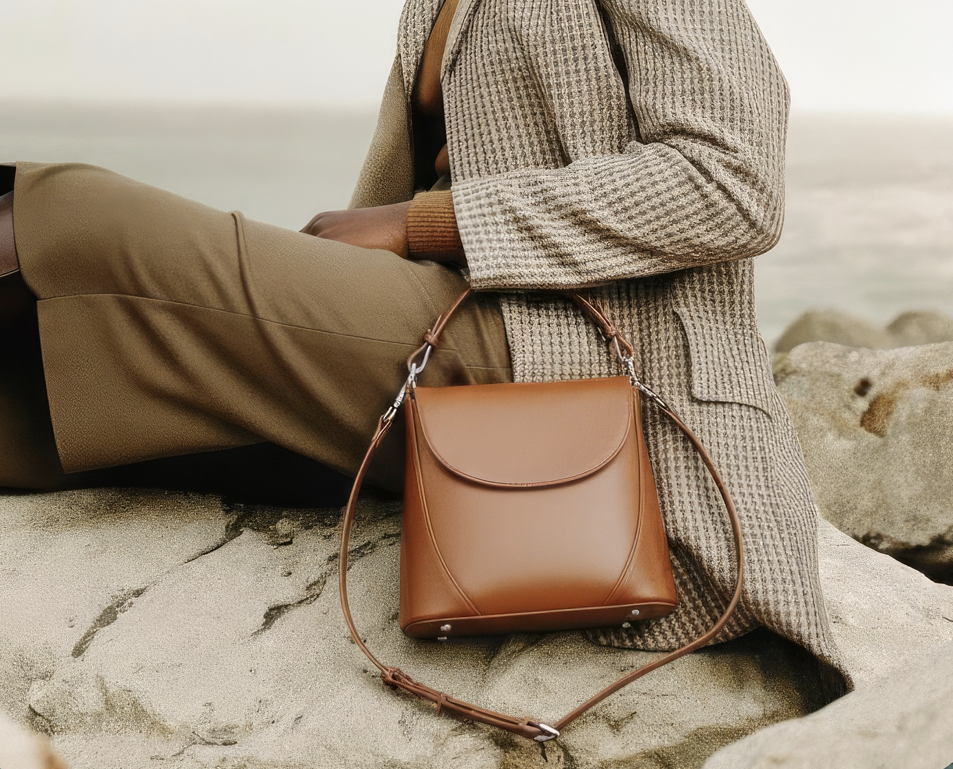 Bell Tan Genuine Leather Bag Alison Dominy Designs