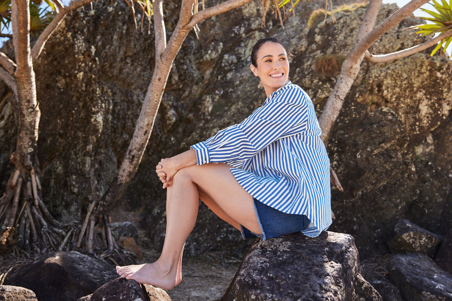 Oversized Boyfriend Shirt in Cobalt Blue