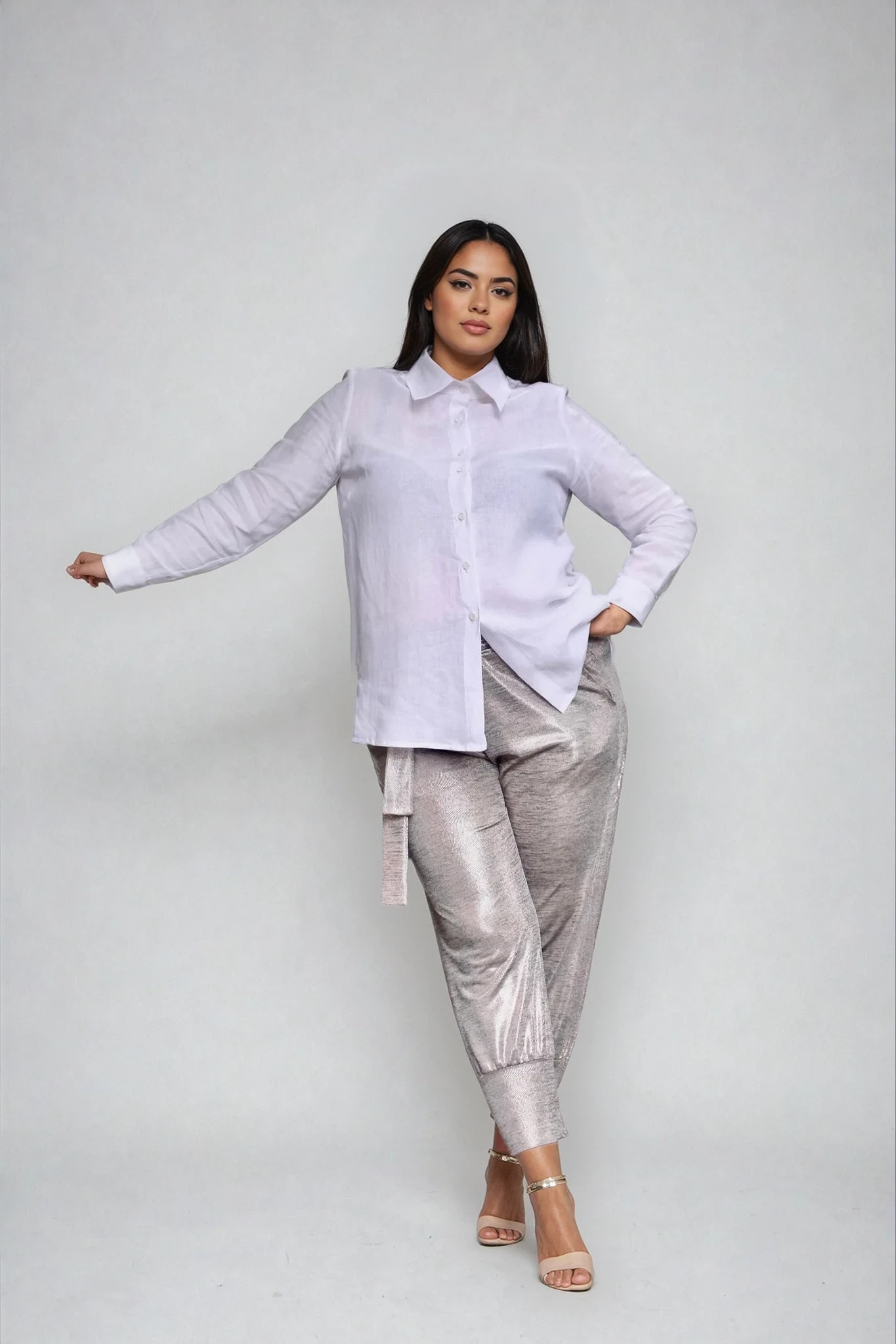 Cassie Shirt in Linen White Alison Dominy Designs