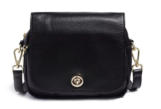 Carrie Black Crossbody Bag in 100% Genuine Leather