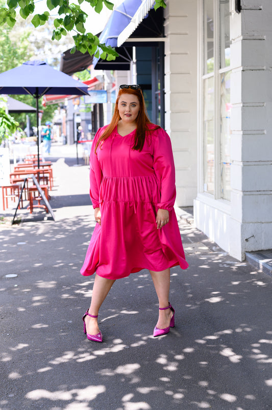Willow Dress In Flamingo Pink