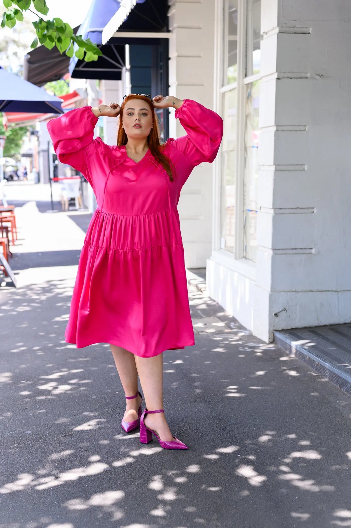 Willow Dress In Flamingo Pink Alison Dominy Designs
